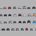 Multiple Cars Collection With Various Models Different Colors And Styles On 3d model