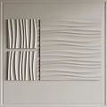 Modern White Interior Wall Paneling With Wave And Striped Texture Design 3d model