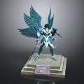 Alone Heroes Heroic Character With Blue Wings And Armor On Statue Base