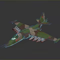 Cosmic Exploration Spacecraft Featuring Camouflage Design Multiple Engines And Red Star Emblem