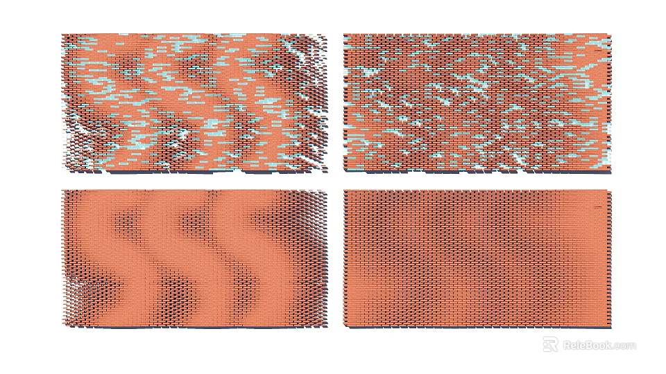 Textured Feature Wall Design With Geometric Patterns And Wave Textures In Warm Tones 3d model