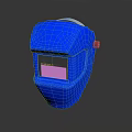 Blue Welding Helmet With Pink Lens And Protective Design For Safety
