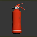 Red Fire Extinguisher With Red Handle Silver Nozzle And Reflective Surface