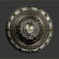 Intricately Carved Metal Decorative Ornament With Filigree Top And Green Jade Base