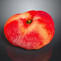 Ripe Fresh Heart Shaped Flat Peach With Red And Orange Smooth Skin