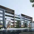 Modern Residential Building Exterior Design With Swimming Pool Balconies And Landscaped Garden