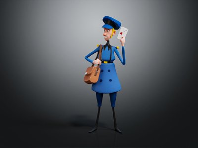 Modern Postman 3d model