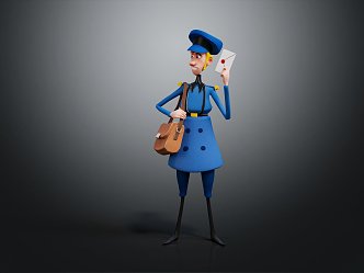 Modern Postman 3d model