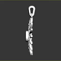Elegant Silver Flower Shaped Fashion Pendant With Diamond Encrusted Petals And Central Circle