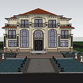 Elegant European Style Detached Villa With Grand Columns Balconies Large Windows And Swimming Pool