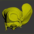 Vibrant Game and Movie Character Head Sculpture with Ornate Headdress and Shiny Accents
