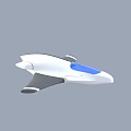 Futuristic White Aircraft Model With Blue Window And Streamlined Design 3d model