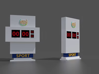 Digital Sport Timer With Digital Display Two Units And Green Logo 3d model