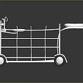 White Metal Frame Wheeled Medical Cart With Platform And Storage Shelves