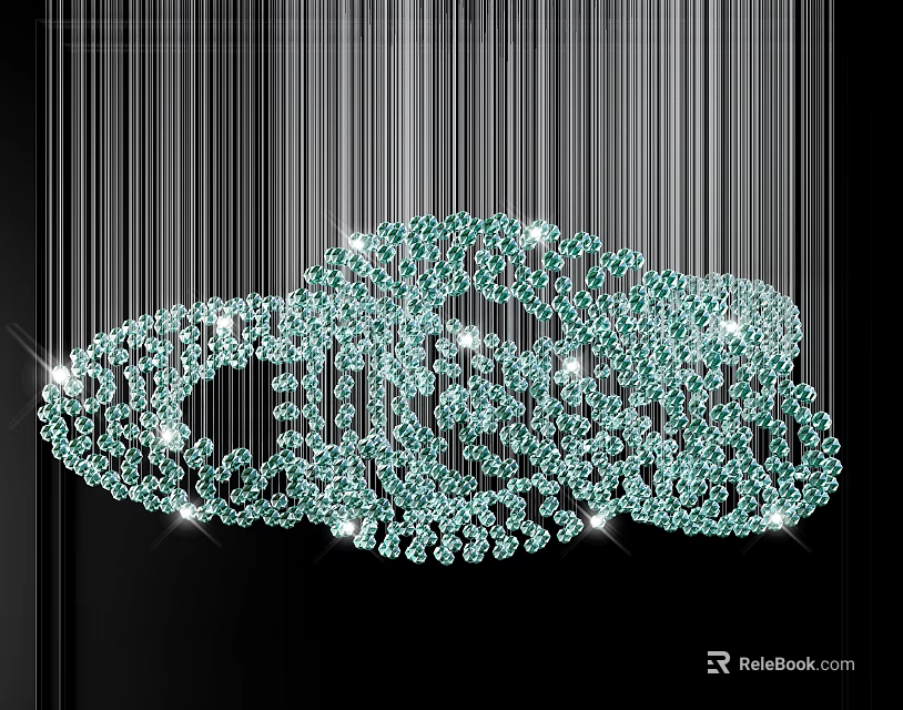 Elegant Modern Crystal Chandelier Featuring Sparkling Clear Crystals And Layered Design 3d model 
