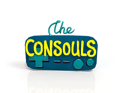 Retro Game Controller Logo Design With The CONSOLS Text Cross Button And Circular Buttons 3d model