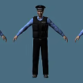 Tech Exhibition Hall Showcasing Police Model Displays With Blue Shirts Black Vests And Uniforms