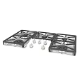 Miele Modern Gas Cooktops With Multiple Burners And Stainless Steel Knobs 3d model