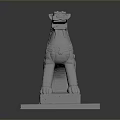 Traditional Marble Stone Lion Statue With Intricate Carved Details On Square Base