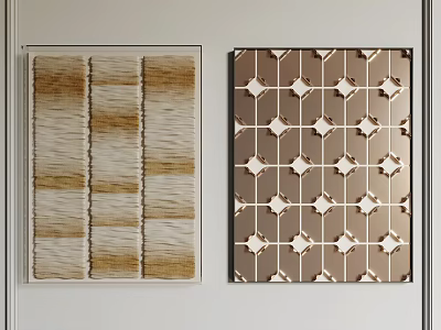 Stylish Wall Decor With Woven Textured Panels And Geometric Pattern Designs 3d model