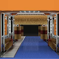 Orange Exterior 4S Car Dealership With Glass Doors Car Wash Equipment And Vehicle