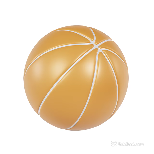 Decorative Ornament Set Featuring Brown Basketball Shape With White Stitch Design For Home Decor 3d model 