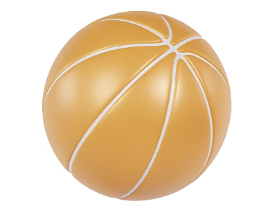 Decorative Ornament Set Featuring Brown Basketball Shape With White Stitch Design For Home Decor 3d model
