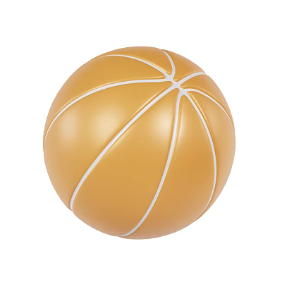 Decorative Ornament Set Featuring Brown Basketball Shape With White Stitch Design For Home Decor 3d model