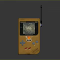 Vintage Yellow Handheld Game Console With Antenna Game Screen And Buttons