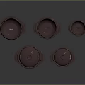 Brown Ceramic Bowls With Lids Set of Five for Kitchen Dining Collection