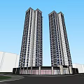 Modern Birds Eye View Planning of High Rise Residential Buildings with Greenery and Roads