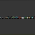 Colorful Small Car Models In Various Colors Arranged On Dark Background