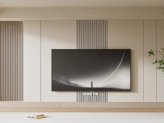 Modern TV Background Wall Cream Style TV Background Wall TV Cabinet TV 3d model