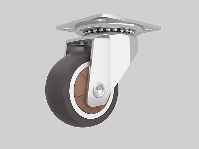 Industrial Heavy Duty Caster Wheel With Metal Plate And Rubber Tire 3d model