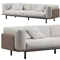 Modern Light Colored Two Seater Sofa With Comfortable Fabric Cushions And Minimalist Design