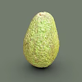 Fresh Ripe Avocado With Green Textured Skin Isolated On Gray Background