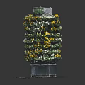 Layered Vertical Plant Tower with Yellow White Flowers and Metal Base Structure