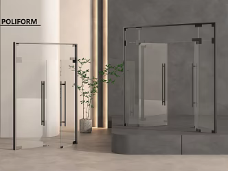 Glass single door glass double door glass door entry door sliding door glass door office glass door 3d model