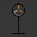 Modern Black Air Cooler Fan With Circular Head Stable Base And Adjustable Stand