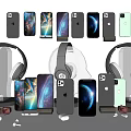 Modern apple phone IPHONE11 Iphone12 Iphone13 apple headset airpods 3d model