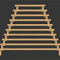 Modern Wooden Stool Featuring Stacked Layers Black Panels And Contemporary Design
