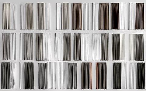 modern curtain fabric curtain yarn l curtain 3d model
