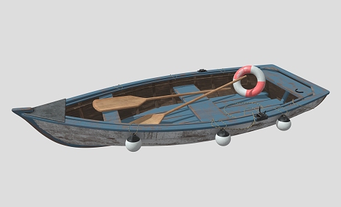 wooden boat sailboat cartoon boat yacht 3d model