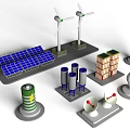 Renewable Energy Equipment Featuring Solar Panels Wind Turbines Batteries And Storage Systems