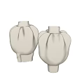 White Ceramic Vases With Textured Surface Modern Decorative Home Decor Pieces