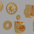 Golden Hardware Tools Gears and Mechanical Parts with Diverse Shapes and Sizes