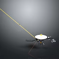 Spacecraft Probe With Long Antenna And Dish For Deep Space Exploration