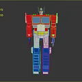 Optimus Prime Classic Toy Figure In Red Blue White With Chest Windows And Helmet Details