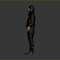 3D Male Character Model Wearing Hat Green Coat Brown Pants And Boots In Standing Pose
