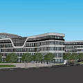 Modern Multi Storey School Building With Glass Facades And Surrounding Campus Trees